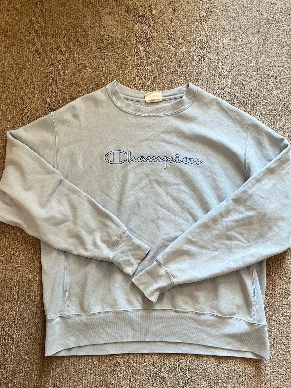 Champion Reverse Weeve Men's Crewneck Sweatshirt in Light Blue